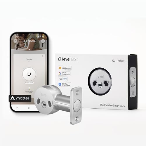 Level قفل Level Bolt (Matter) الذكي – اجعل قفلك ذكيًا دون تغيير المفاتيح أو الأجهزة – Matter-Over-Thread، دخول بدون مفتاح والوصول عن بُعد عبر Apple Home وGoogle Home وAlexa وSmartThings. - Image 1