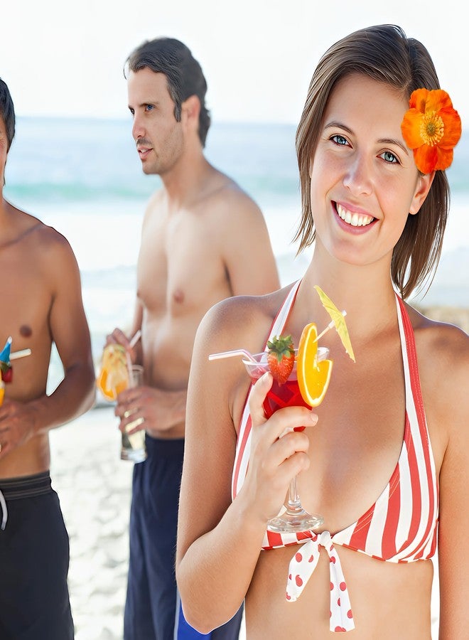 CAVETEE 6 PCS Hawaii Flower Hair clips for Women, Plumeria Hibiscus Barrettes for Summer Vacation Party Beach Accessories - Image 5