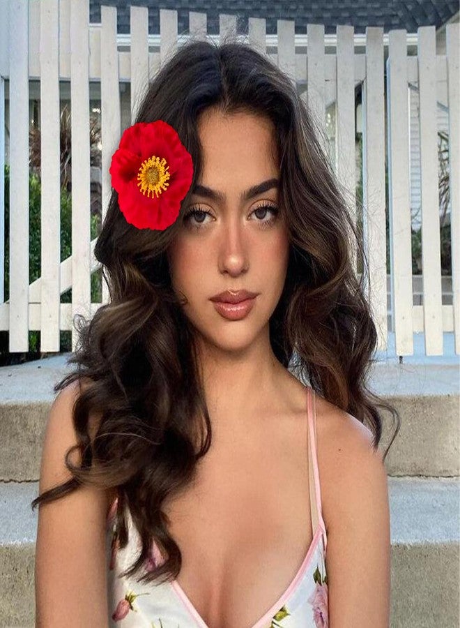 CAVETEE 6 PCS Hawaii Flower Hair clips for Women, Plumeria Hibiscus Barrettes for Summer Vacation Party Beach Accessories - Image 2