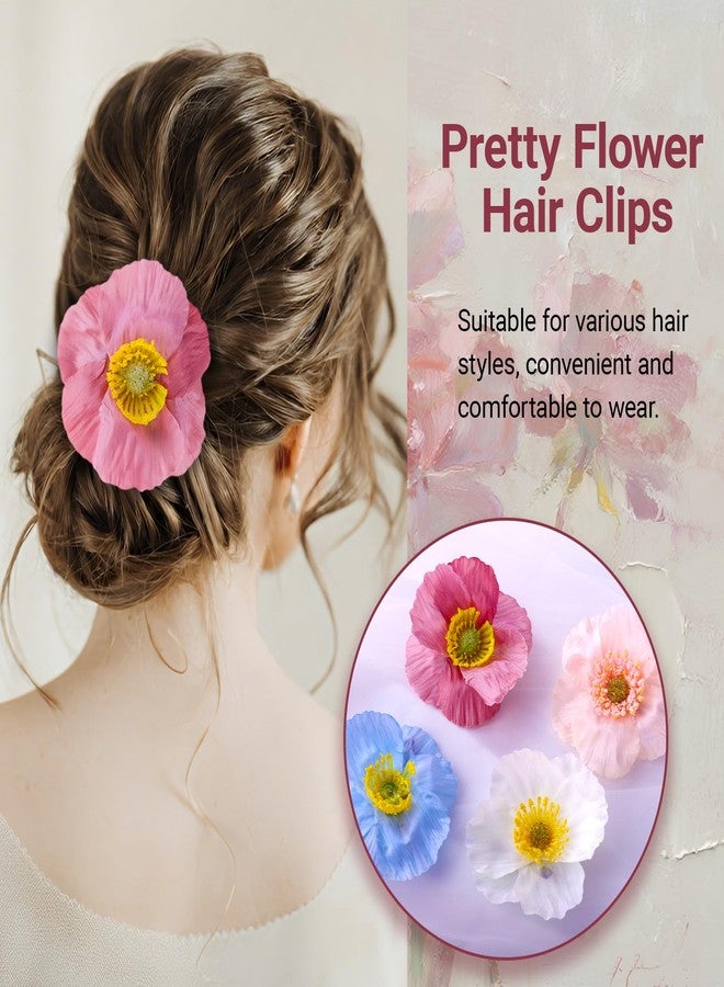 CAVETEE 6 PCS Hawaii Flower Hair clips for Women, Plumeria Hibiscus Barrettes for Summer Vacation Party Beach Accessories - Image 4