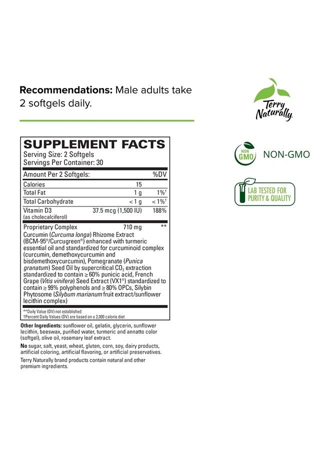 Terry Naturally Healthy PSA Levels - 60 Softgels - Supports Prostate Health - Non-GMO, Gluten Free - 30 Servings  - Image 2