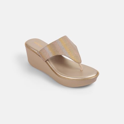 Mochi Women's Gold Wedge Heel Sandal UK/7 EU/40(34-377) - Image 4