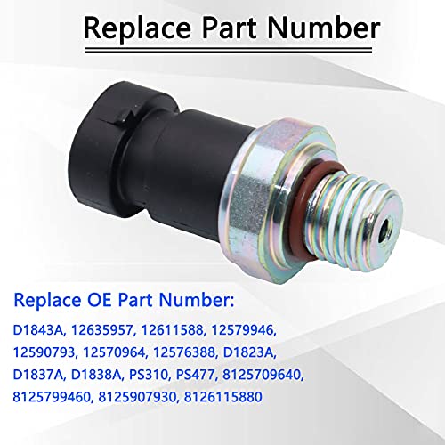 KEJSTED Oil Pressure Sensor Switch Sending Unit D1843A 12635957 Compatible with Chevy Colorado Equinox Trailblazer Malibu Impala GMC Envoy Canyon Buick Lacrosse Enclave Rainier Cadillac SRX 12570964 - Image 3