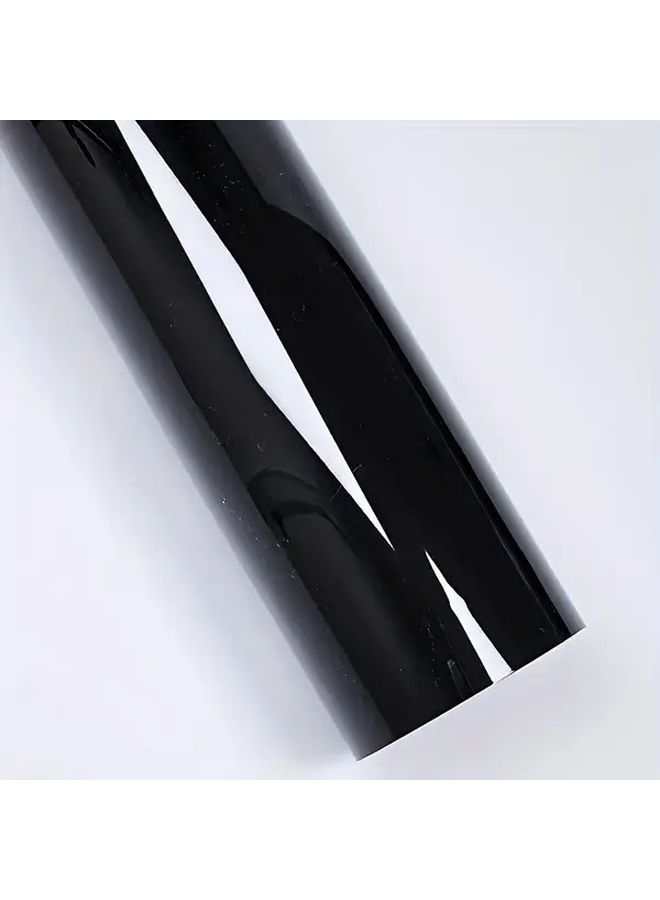 Crystal Bright Black Vinyl Wrap Film PVC Self Adhesive 11 81inch X 39 37inch For Dashboards Laptop Skins - Image 2