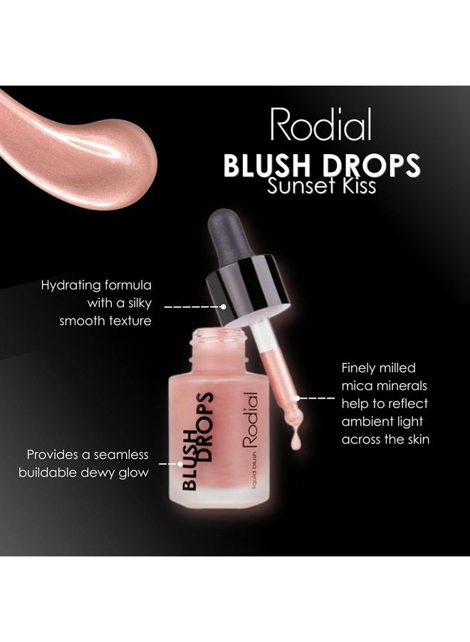 Rodial Blush Drops Sunset Kiss, 0.5 fl oz, Moisturising Make Up Blush Drops with Vitamin E, Liquid Blush with Naturally Radiant Finish, Long Lasting Finish - Image 1