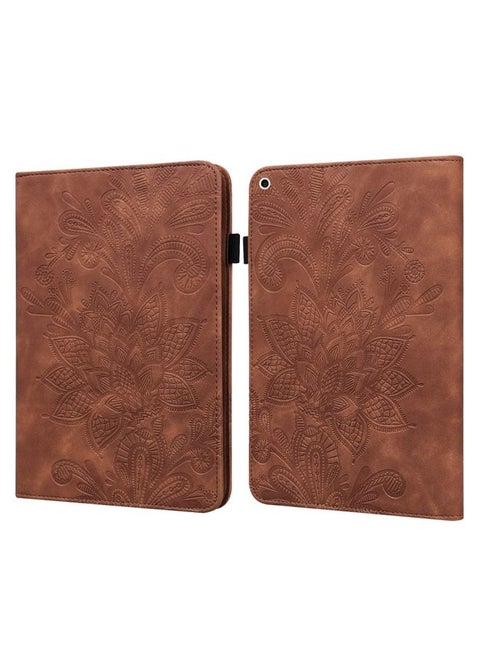 Case Cover Lace Flower Embossing Pattern Horizontal Flip Leather Case with Holder & Card Slots & Wallet & Photo Frame & Sleep / Wake-up Function For iPad 9.7 2018 / 9.7 2017 / Air 2 / Air Brown