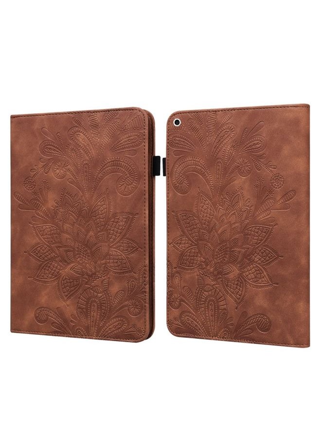 HuHa - Case Cover Lace Flower Embossing Pattern Horizontal Flip Leather Case with Holder & Card Slots & Wallet & Photo Frame & Sleep / Wake-up Function For iPad 9.7 2018 / 9.7 2017 / Air 2 / Air Brown - Image 1