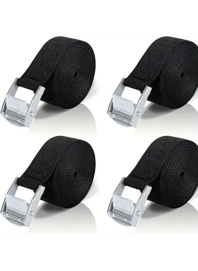 Heavy Duty Black Tie Down Straps 4pcs 3m Durable PP Material Secure Lashing - Image 2
