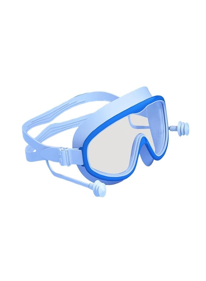 Spocco | Swimming Goggles for Kids with Ear Plugs | Big Frame, Leakproof, Anti-Fog Lenses for Boys & Girls - UV Protection & Adjustable Swim Googles for Young Swimmers | SG 100 | BLUE | 137 - Image 1