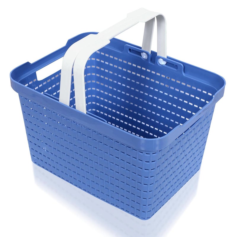 Kuber Industries Kuber Industries Basket | Plastic Storage Basket for Fruits | Storage Basket for Picnic | Storage Basket for Kitchen | FLORA-333 | Large | Blue  - Image 1