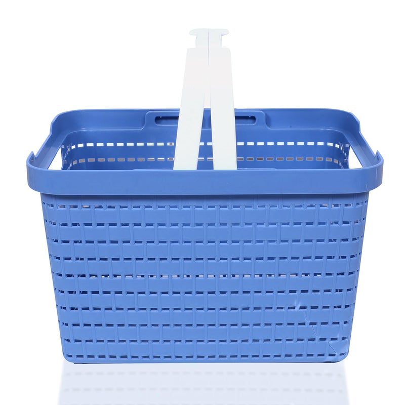 Kuber Industries Kuber Industries Basket | Plastic Storage Basket for Fruits | Storage Basket for Picnic | Storage Basket for Kitchen | FLORA-333 | Large | Blue  - Image 2