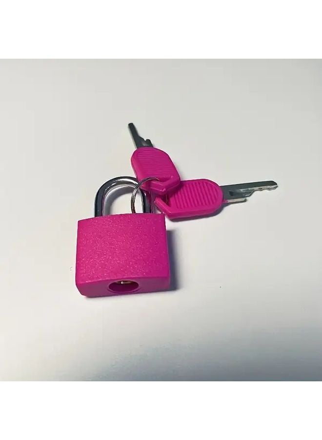 Rose Red Metal Padlock with Keys Durable Combination Lock for Luggage Backpacks Gym Lockers - Image 1