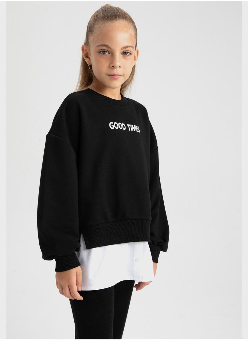 DeFacto - Kids Logo Sweatshirt - Image 1