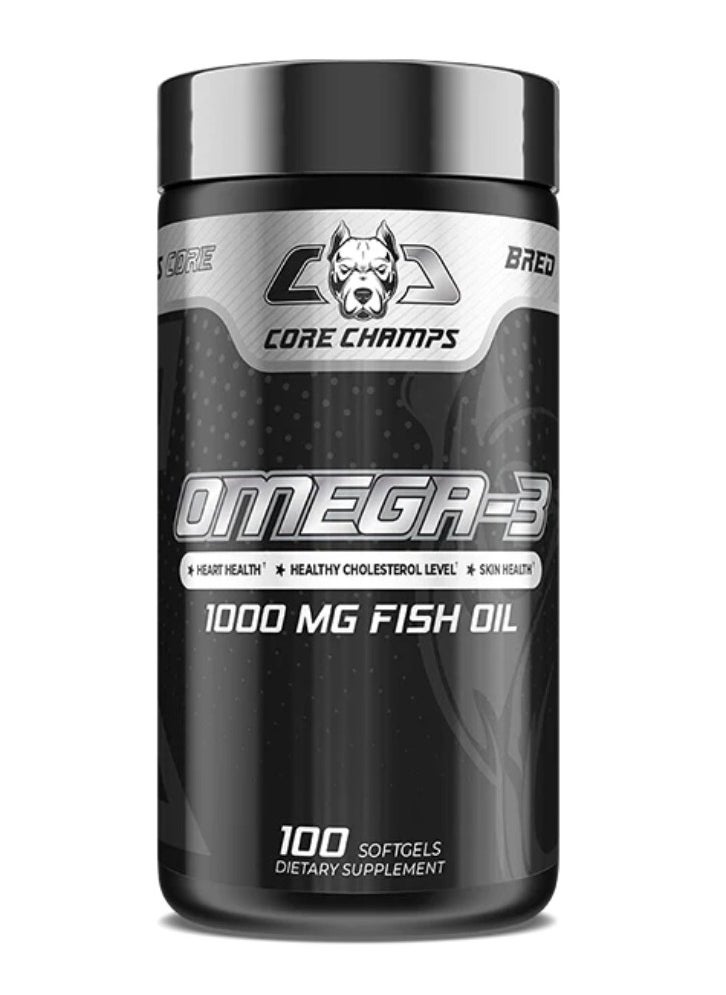 CORE CHAMPS - Omega-3 Fish Oil, 1000mg, 100 Softgels, 100 Servings - Image 1