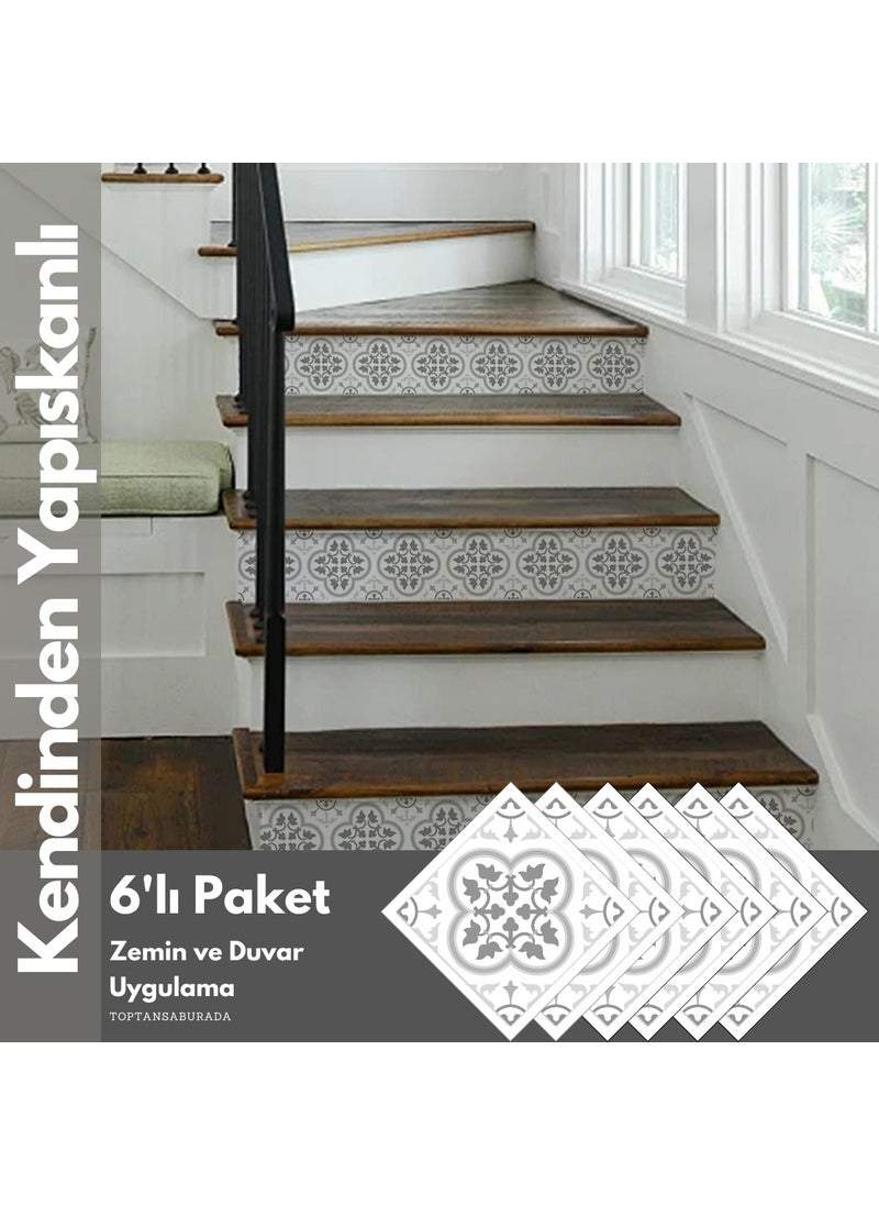 Technosmart 6PCS 20CM×20CM Self Adhesive Wall Covering Kitchen Bathroom PVC Sticker Decoration  - Image 4