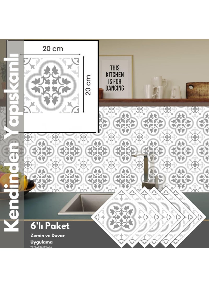Technosmart 6PCS 20CM×20CM Self Adhesive Wall Covering Kitchen Bathroom PVC Sticker Decoration  - Image 2