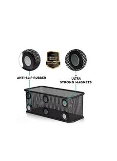 Generic Mesh Magnetic Storage Baskets, Anti Slip Strong Magnet Pen Cup Magnetic Marker Storage Basket Organizer, Suitable for Whiteboard Refrigerator Fridge Locker Accessories (Black)  - Image 3