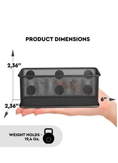 Generic Mesh Magnetic Storage Baskets, Anti Slip Strong Magnet Pen Cup Magnetic Marker Storage Basket Organizer, Suitable for Whiteboard Refrigerator Fridge Locker Accessories (Black)  - Image 2