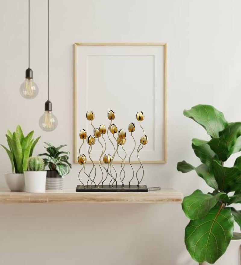 vedas vedas Multicolor Metal MDF Abstract 6 Flower Table Decor Showpiece Gift Items for Living Room Bedroom Dining Room Kidsroom Hallway Home Office Hotel Decoration Size 17 x 19 Inches  - Image 3