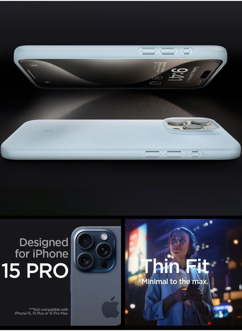 Spigen Thin Fit for iPhone 15 Pro Case Cover - Mute Blue  - Image 2