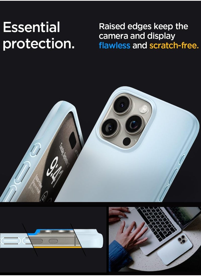 Spigen Thin Fit for iPhone 15 Pro Case Cover - Mute Blue  - Image 5