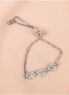 Chinese Gold Bracelet Silver with Zirconic Panther Heads