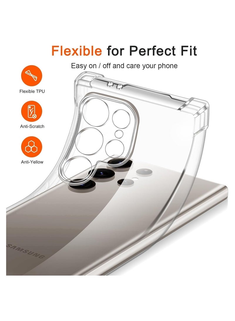 Bills Samsung S24 Ultra Case,for Samsung Galaxy S24 Ultra Case,Clear[Shockpoof][Military Grade Protection] Reinforced Corners Slim Fit Flexible TPU Bumper Phone Case for S24 Ultra Cover,Clear - Image 2