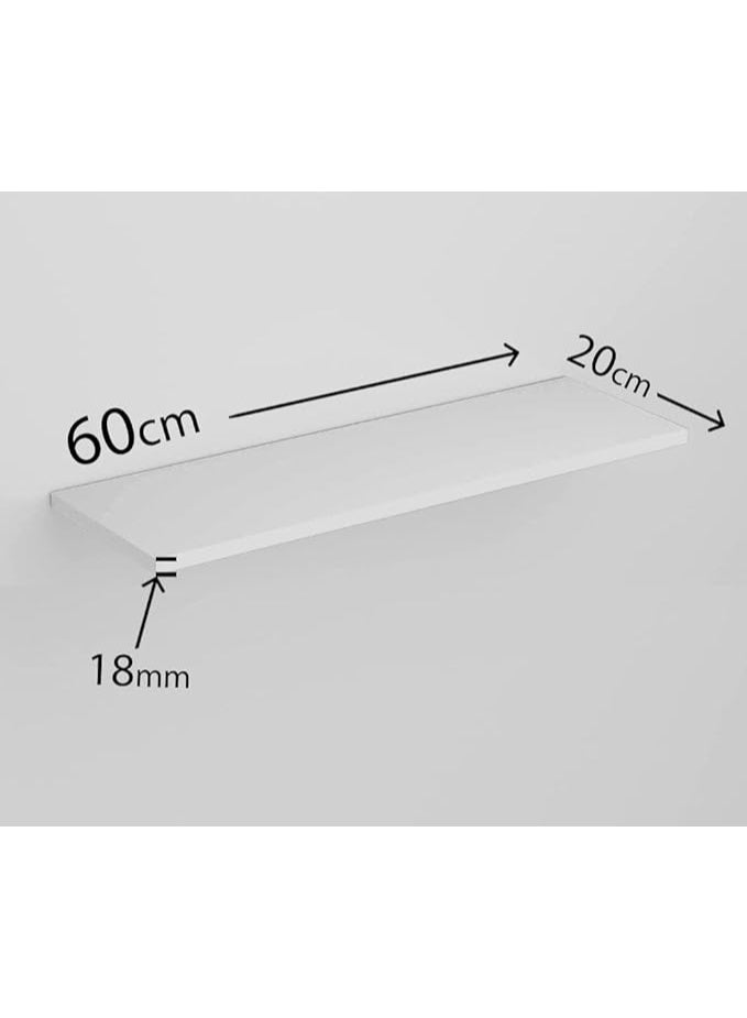 رف جداري عائم مفرد من هوم جاليري – وحدة تخزين وعرض خشبية باللون الرمادي، مقاس 60x20 سم، تصميم عصري لغرفة المعيشة، غرفة النوم، المطبخ، المكتب أو الممر - Image 2