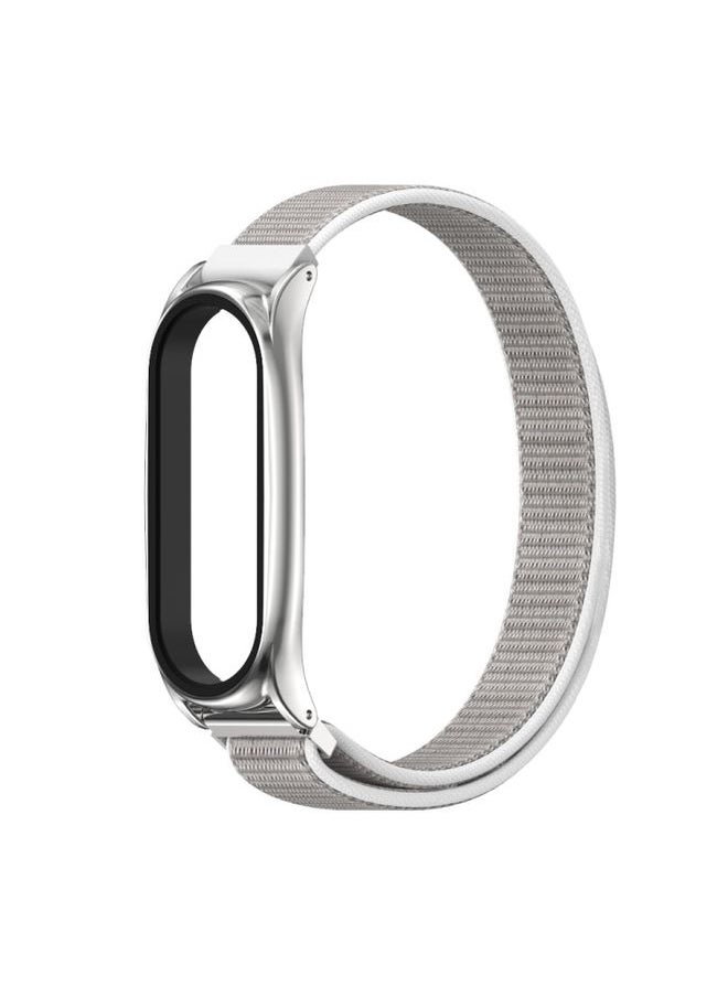 Generic - Replacement Strap For Xiaomi Mi Band 6 / 5 / 4 / 3 Mijobs Nylon Loop Plus Watch Band Watch Band Seashell Silver - Image 1