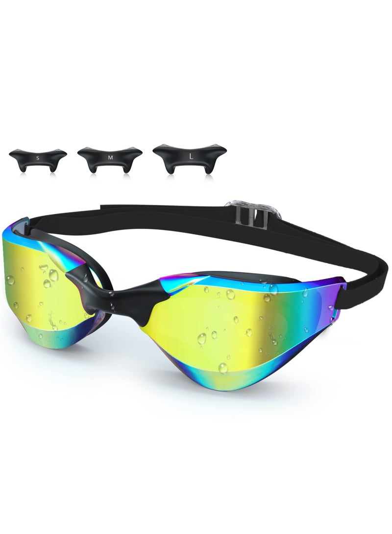 SOLARAE Swim Goggles Mirrored Swimming Glasses Full Protection Pool Goggle for Adult Women Men Youth Anti-Fog No Leaking Wide Vision - Image 1