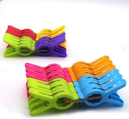 Rainbow Drywell 2 Dozen Clips Heavy Duty Anti Rust Cloth Peg/Clothes Clip/Quilt Drying Pins/Pegs for Hanger/Rods/Ropes/Towel Dryer Clothes (24 Cloth Clip for Cloth Drying Stand) - Image 4