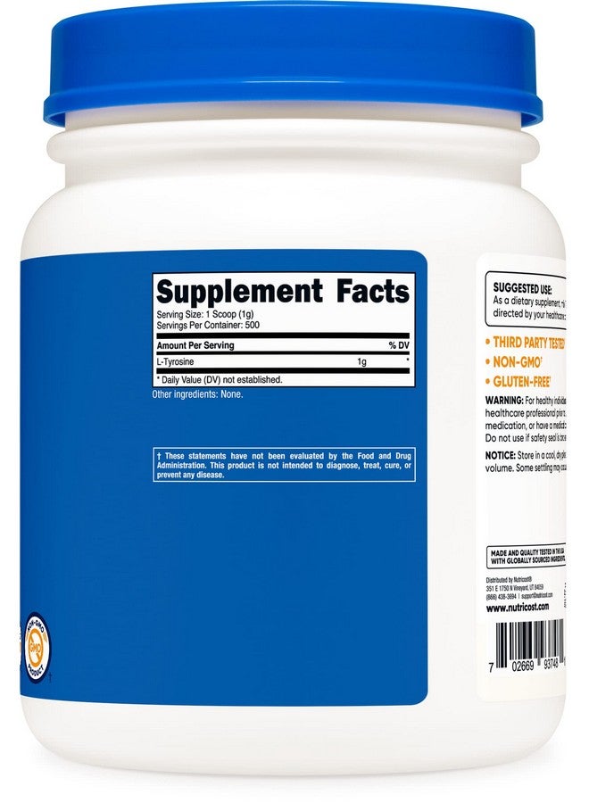 Nutricost مسحوق التيروزين L 500 جرام مسحوق التيروزين L النقي 1000 مجم لكل وجبة - Image 5