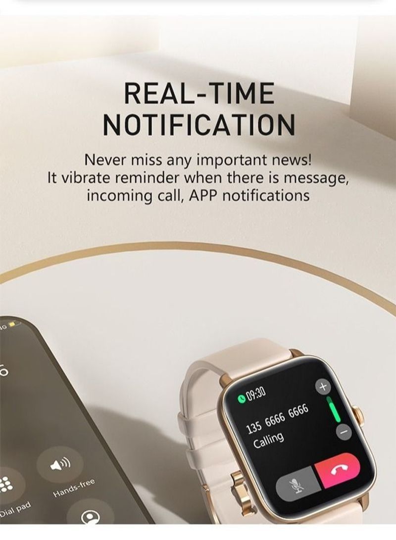 NIBEMINENT Smart Watch Multi-Sport Mode Fitness Tracker Gold - Image 2