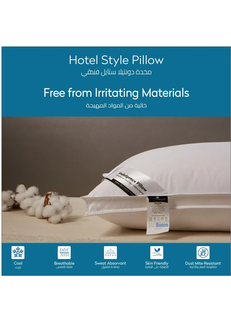Donetella Hotel Style Bed Pillows 50x90 CM(1600G) Soft Breathable Cotton Cover Top With Luxury Down Alternative Filling Pillow(1-Pcs),White