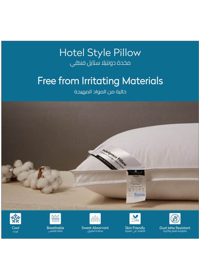 Donetella Hotel Style Bed Pillows 50x90 CM(1600G) Soft Breathable Cotton Cover Top With Luxury Down Alternative Filling Pillow(1-Pcs),White  - Image 3