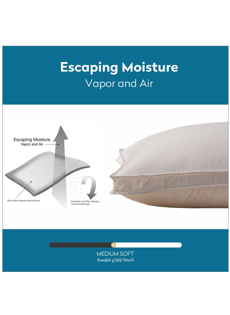 Donetella Hotel Style Bed Pillows 50x90 CM(1600G) Soft Breathable Cotton Cover Top With Luxury Down Alternative Filling Pillow(1-Pcs),White  - Image 4
