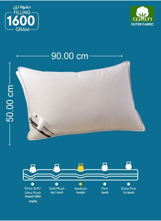 Donetella Hotel Style Bed Pillows 50x90 CM(1600G) Soft Breathable Cotton Cover Top With Luxury Down Alternative Filling Pillow(1-Pcs),White  - Image 1