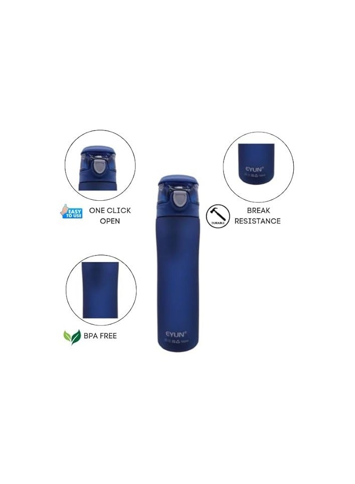 750ml Acrylic Sports Water Bottle with Ring Handle – Durable, Portable, and Leak-Proof Hydration-Blue  - Image 5