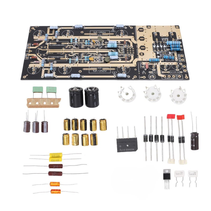 Veneer MM Phono Tube Preamplifier Board Kit With Capacitors Resistors For Turntable 130x285mm Size - Image 2