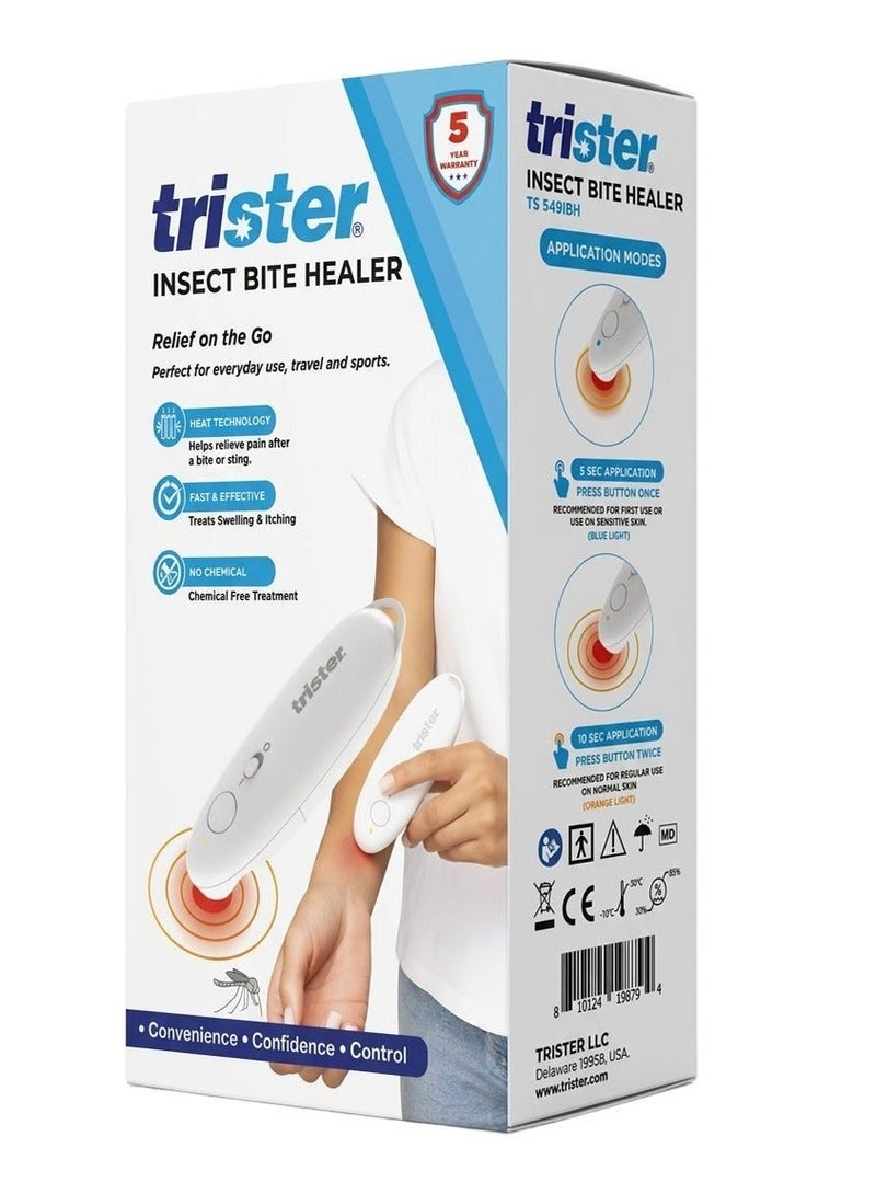 trister Insect Bite Healer (TS-549IBH) — Chemical-Free Heat Therapy for Mosquito, Bee & Wasp Bites — 5s & 10s Treatment, Portable, Battery Operated - Image 1