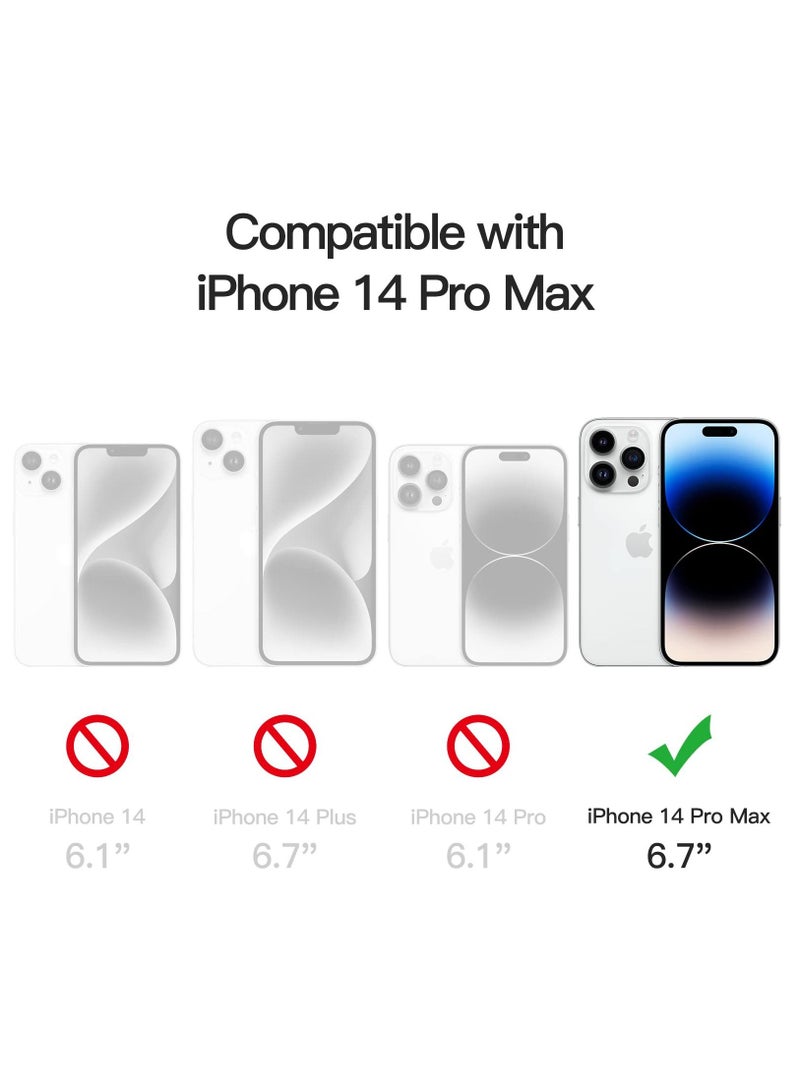 بورتوني غطاء iPhone 14 Pro Max مع عبوتين من واقي الشاشة + عبوتين من واقي عدسة الكاميرا السائل سيليكون حماية كاملة للجسم جراب حماية ضد السقوط ومقاوم للصدمات مقاس 6.7 بوصات - Image 2