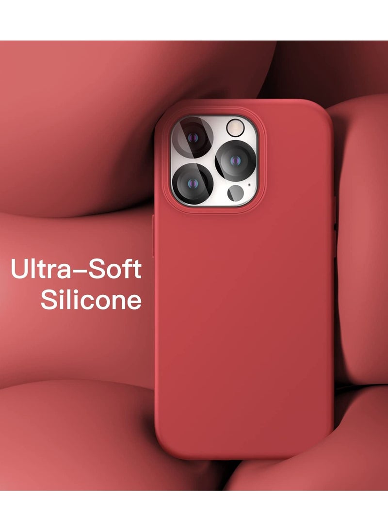 بورتوني غطاء iPhone 14 Pro Max مع عبوتين من واقي الشاشة + عبوتين من واقي عدسة الكاميرا السائل سيليكون حماية كاملة للجسم جراب حماية ضد السقوط ومقاوم للصدمات مقاس 6.7 بوصات - Image 5