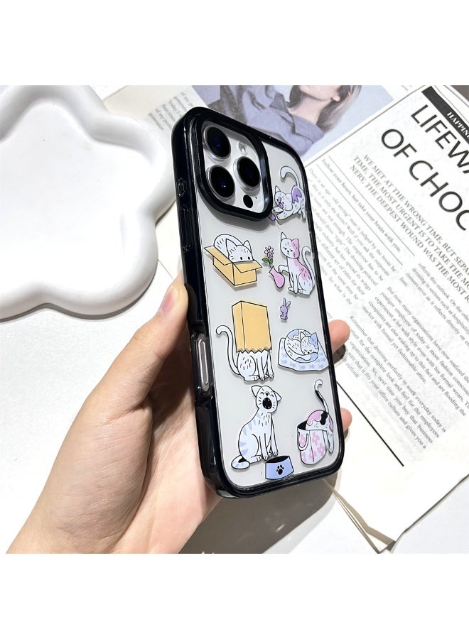 NIBEMINENT Cute Trick Or Treat Cat Protective TPU Case Cover For iPhone 16 Pro Clear - Image 3