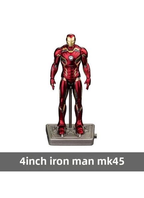 Zhongdong Iron Man Hand-made MK85 Marvel 3 Avengers 2 Mark 50 Luminous Action Figure Model Toy-Color:4inch Base Version Mk45 1921-45