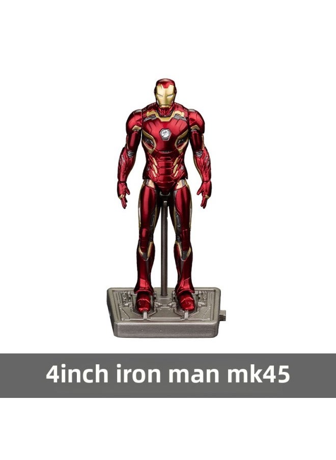 Zhongdong Iron Man Hand-made MK85 Marvel 3 Avengers 2 Mark 50 Luminous Action Figure Model Toy-Color:4inch Base Version Mk45 1921-45