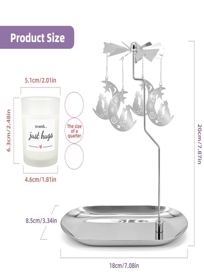 Oiiyee Cat Memorial Gifts for Loss of Cat - Pet Loss Sympathy Gift for Cat Lovers, Remembrance Gifts for Cat Passing Away, Candle Spinner for Cat Memorial Decor (with Candle) - Image 5