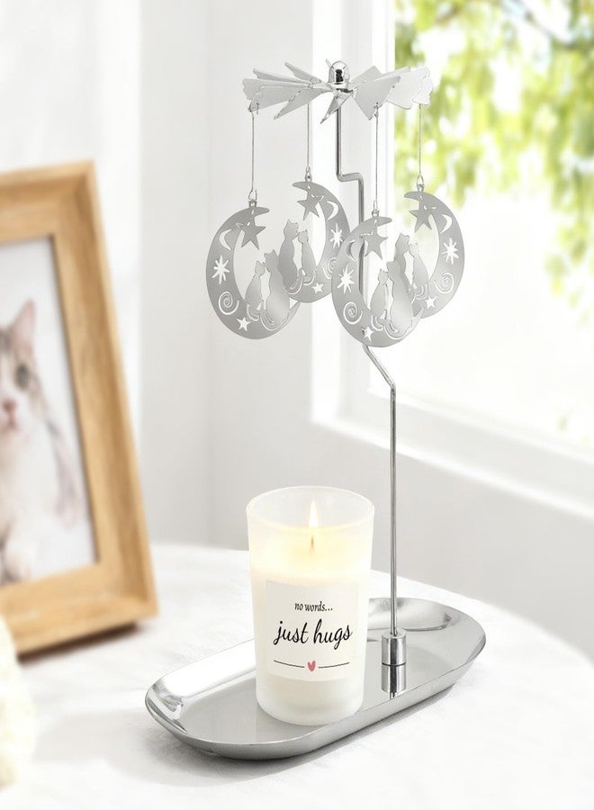 Oiiyee Cat Memorial Gifts for Loss of Cat - Pet Loss Sympathy Gift for Cat Lovers, Remembrance Gifts for Cat Passing Away, Candle Spinner for Cat Memorial Decor (with Candle) - Image 1