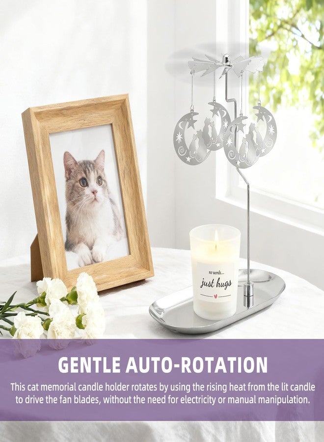 Oiiyee Cat Memorial Gifts for Loss of Cat - Pet Loss Sympathy Gift for Cat Lovers, Remembrance Gifts for Cat Passing Away, Candle Spinner for Cat Memorial Decor (with Candle) - Image 4