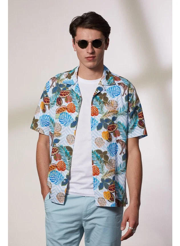 Vicomte A. Capri Floral Print Shirt 100% Cotton