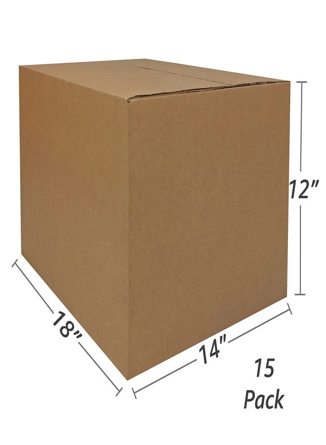 UOFFICE Moving Boxes Bundle, 15 Medium Corrugated Cardboard Boxes for Packing, Moving, Storage & Mailing, Brown 18 x 14 x 12" - Image 2